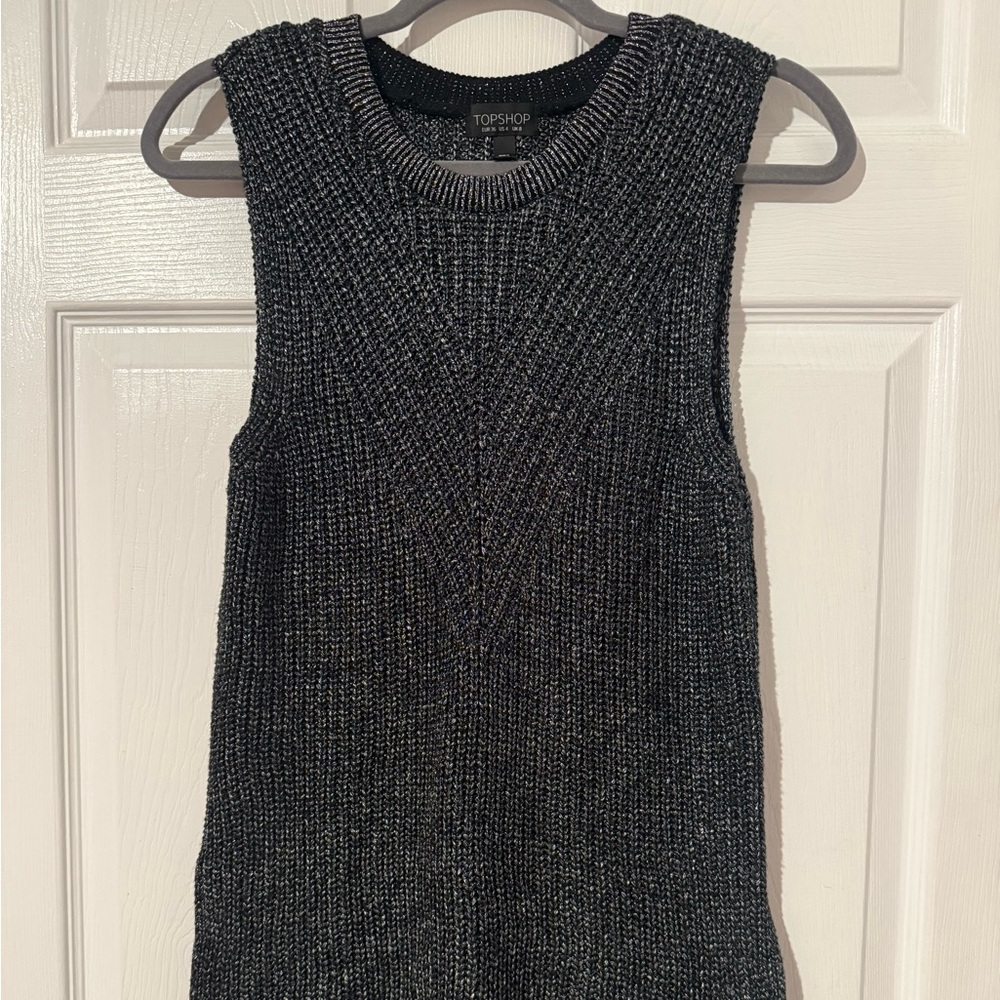 Topshop Black and Silver Knit Sweater